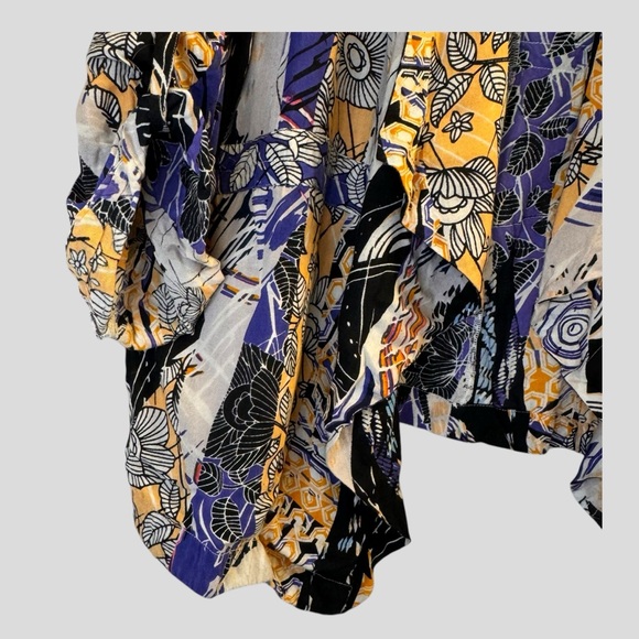 Orientique Women’s Abstract Open Front Cardigan Lightweight Layering Size XL - Picture 3 of 11